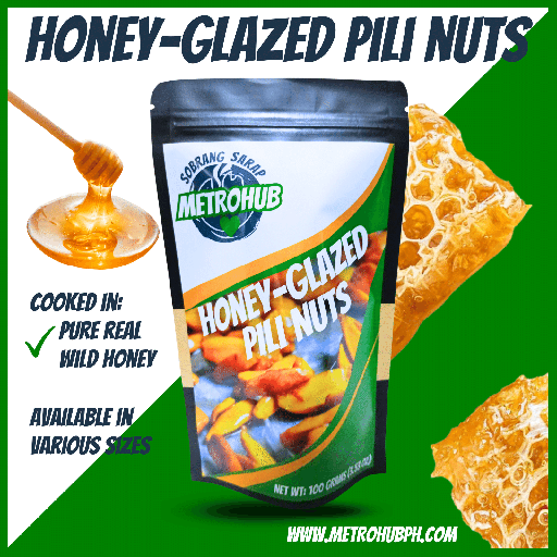 Honey Glazed Pili Nuts in Black Pouch